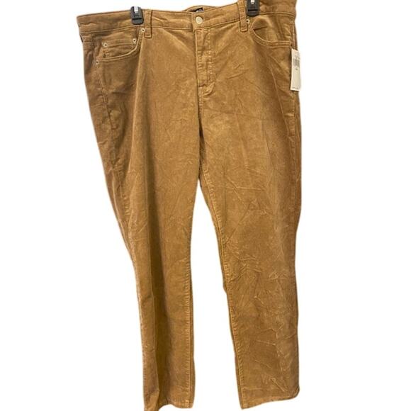 Lauren Ralph Lauren Women's Mid-Rise Straight Leg Stretch Corduroy Pants 18W